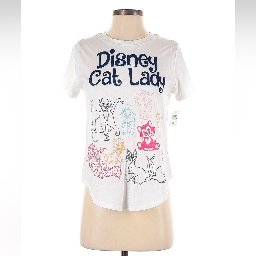 Disney Parks Exclusive Disney Cat Lady White T Shirt size Small